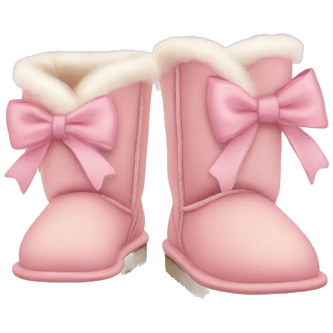 Pastel pink ugg shoes with bows  emoji