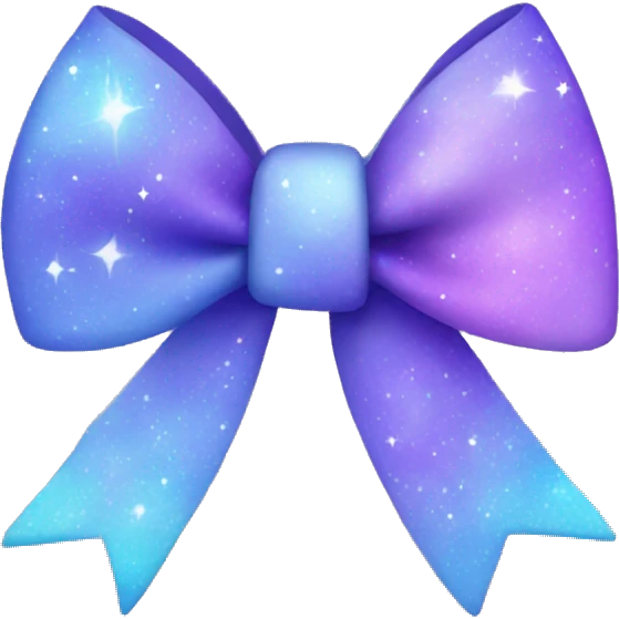 pastel blue and purple galaxy bow emoji