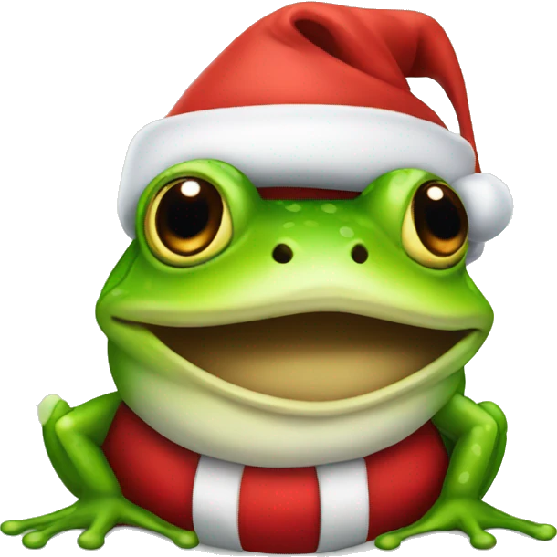 Frog with Santa hat emoji
