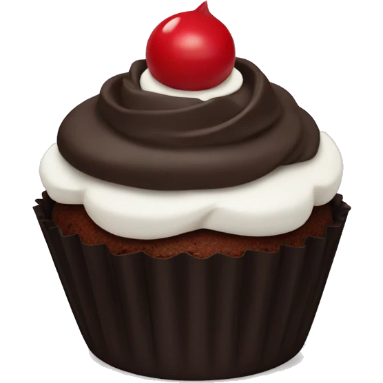 Black Forrest cupcake emoji
