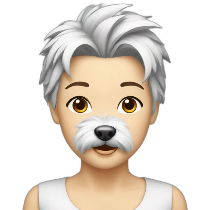 westie with a gray hair women emoji