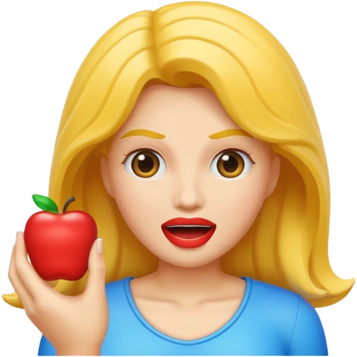 plastic woman with big mounth emoji