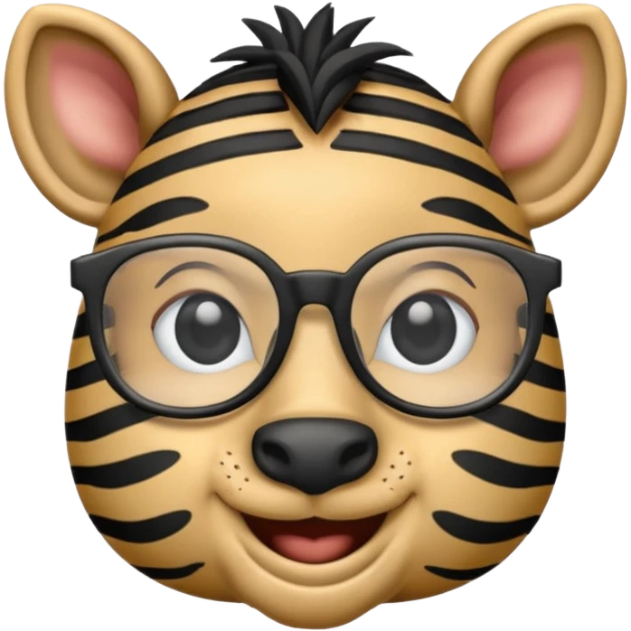 zebra with glasses emoji