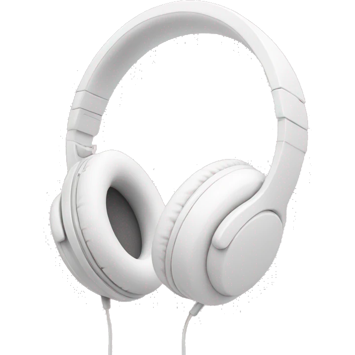 Cute white headphones with a light pink bow on it emoji