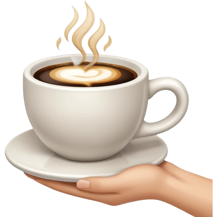 a white hand holding a cup of coffee but just the hand and the cup emoji