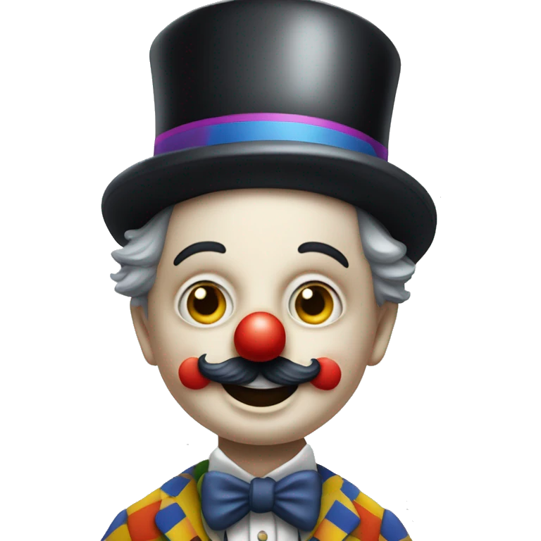 Charlie Chaplin en costume de clown très coloré, il peut aussi jongler. emoji