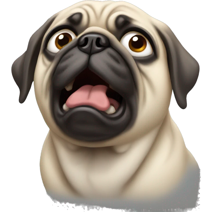 Gasping pug emoji