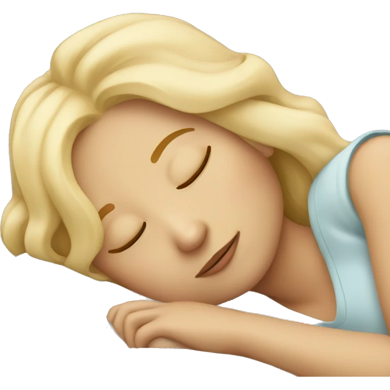 Blonde girl sleeping emoji