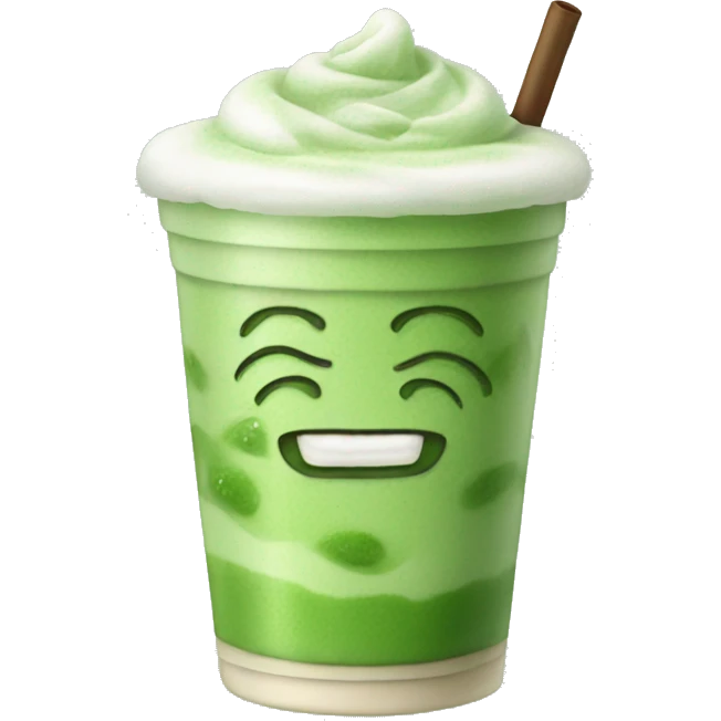 Iced matcha latte  emoji