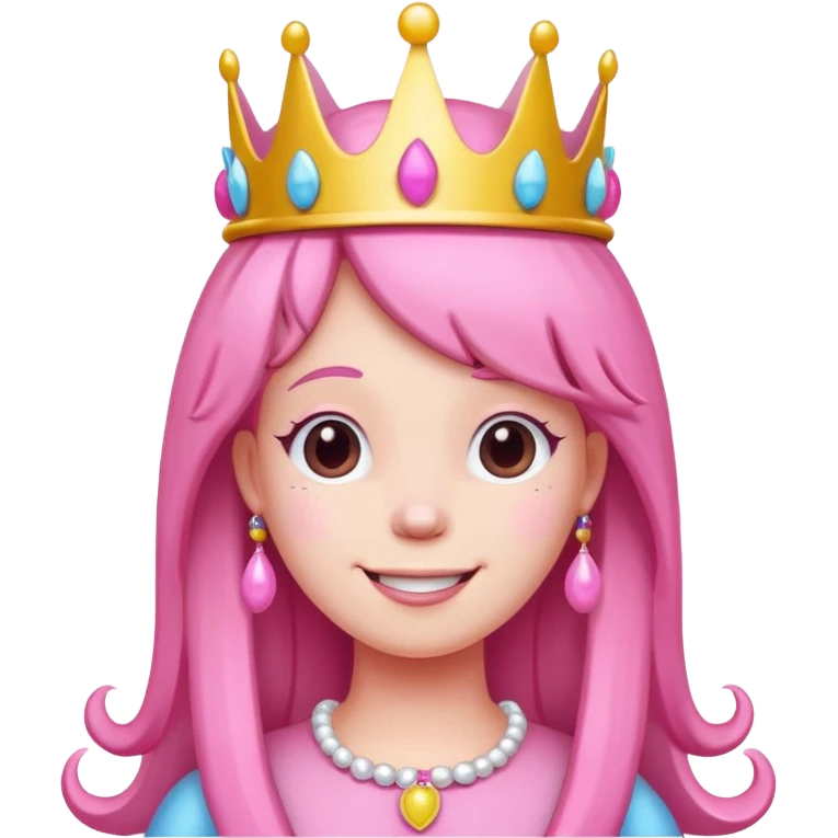 happy earringed princess bubblegum with candy crown emoji
