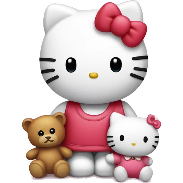 hello kitty with teddy emoji