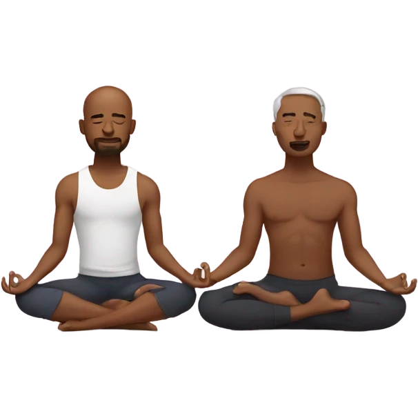 Two men doing yoga emoji
