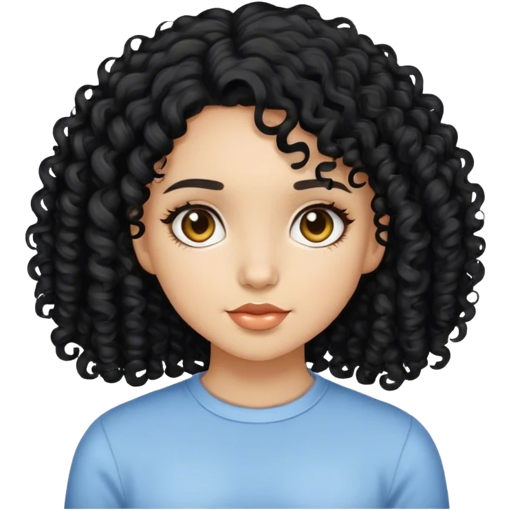 A girl that light skin black curly hair named ashley  emoji