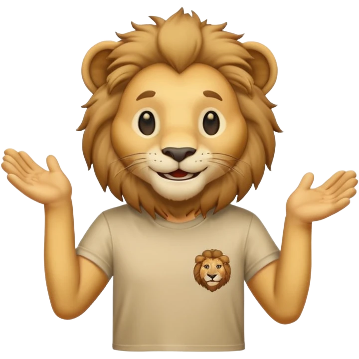 lion wearing t-shirts emoji