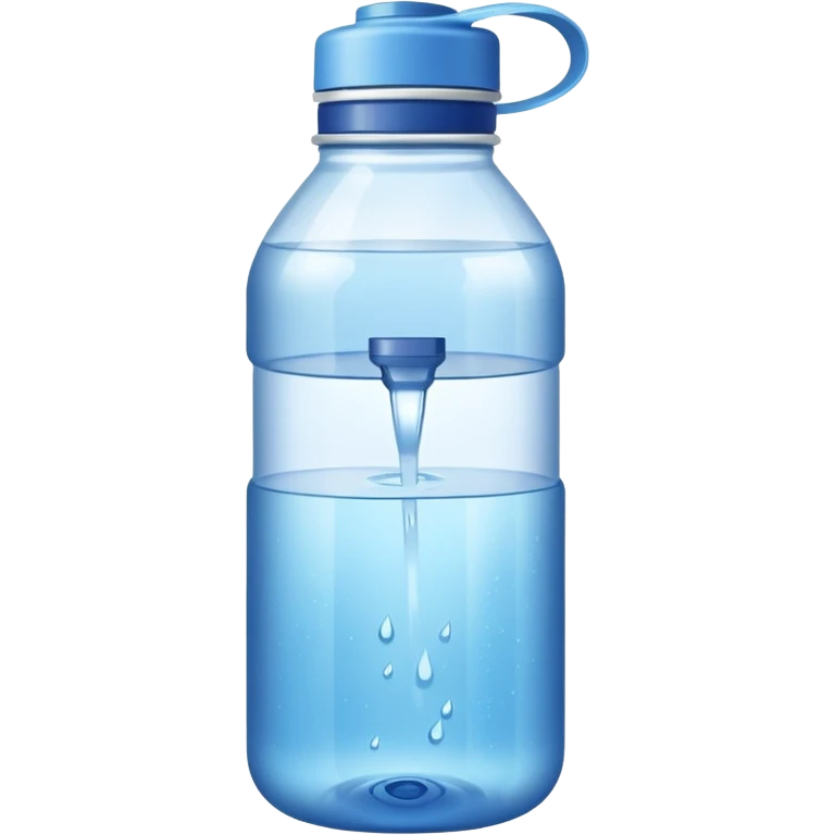 an empty bottle of water, being refilled emoji