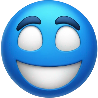 blue happy face emoji