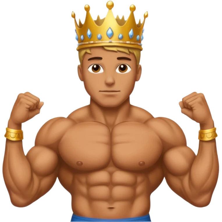 bodybuilder with a crown emoji