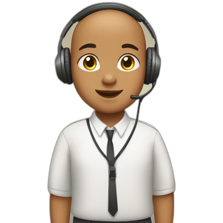 bald overweight brown indian child wearing headphones and school uniform emoji