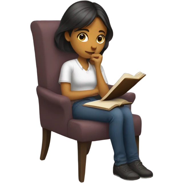 Girl avoiding reading emoji