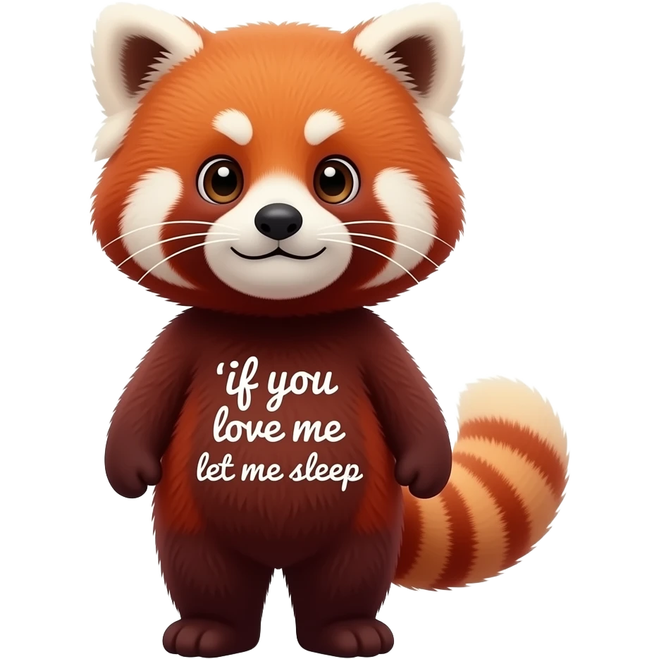 Taylor swift as a 10 year old with a red panda that says if you love me let me sleep emoji