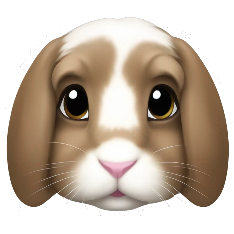 brown holland lop bunny (portrait, facing forward, iOS 17 style, happy) emoji