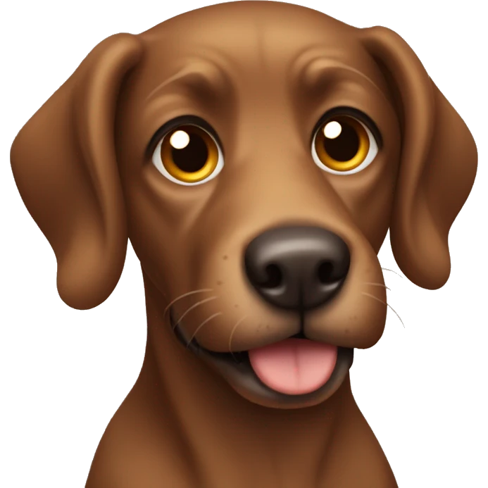 Short curly haired brown dog emoji