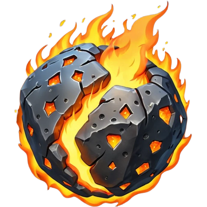 meteorite on fire  emoji