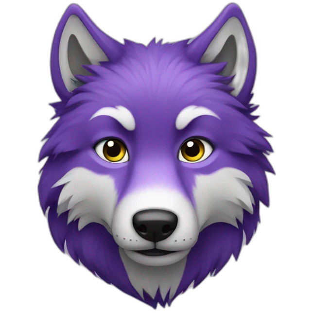 Purple furry wolf emoji