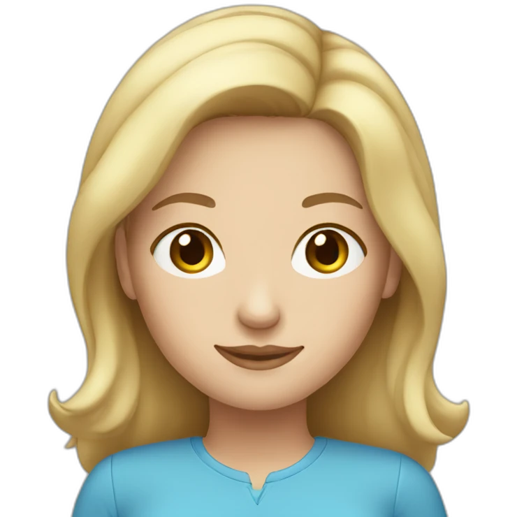 cute caucasian woman blue top emoji