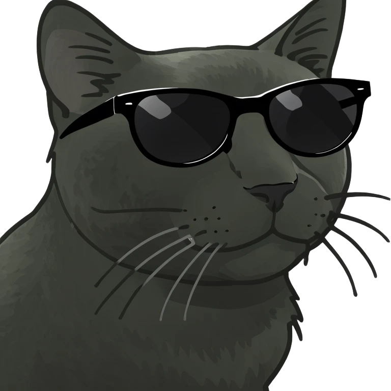 Black cat with sunglasses emoji