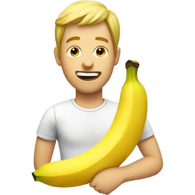 Guy eating banana emoji