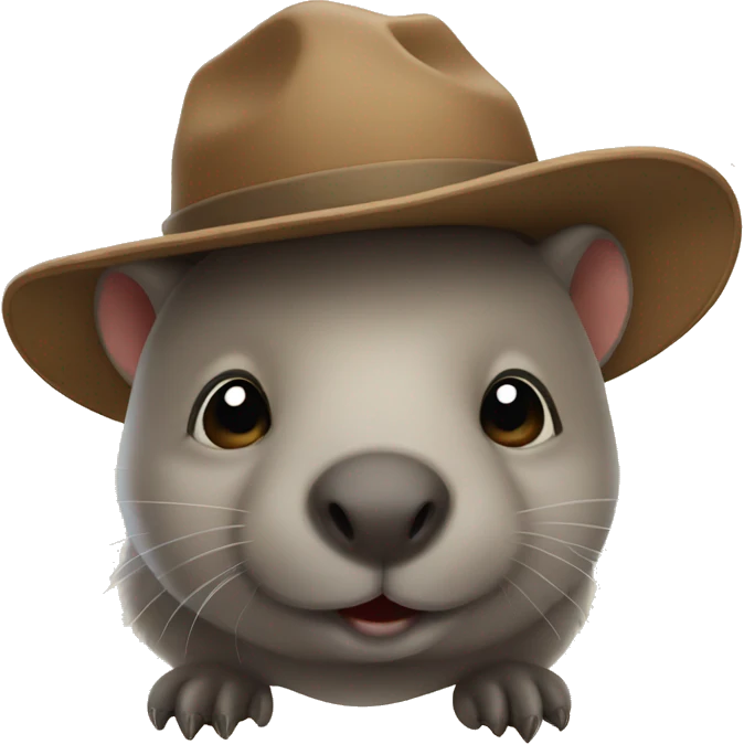 Wombat wearing a hat emoji