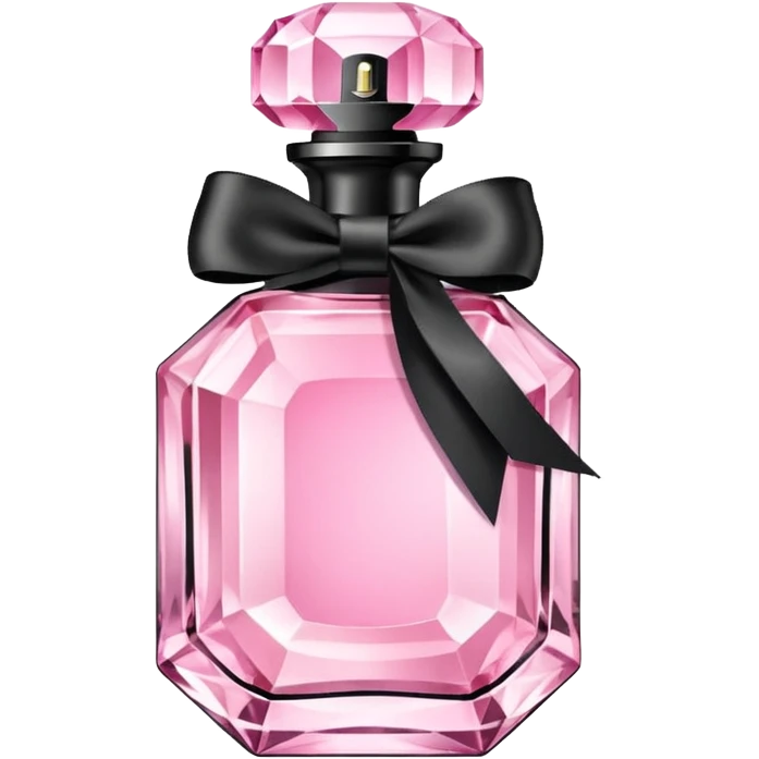 Iplight pink crystal perfume bottle with black ribbon display emoji