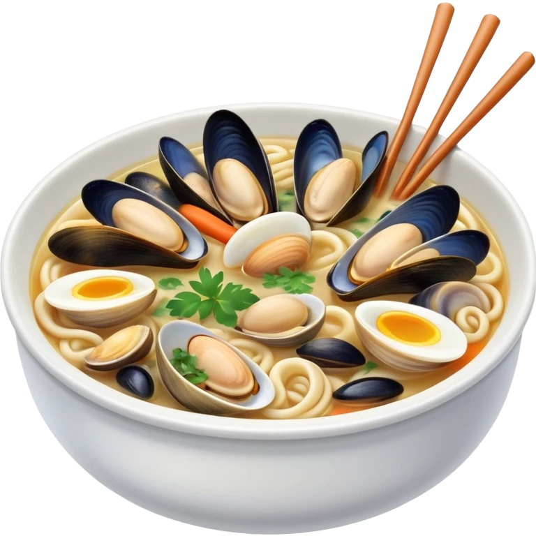 Udon nabe with mussels and clams  emoji