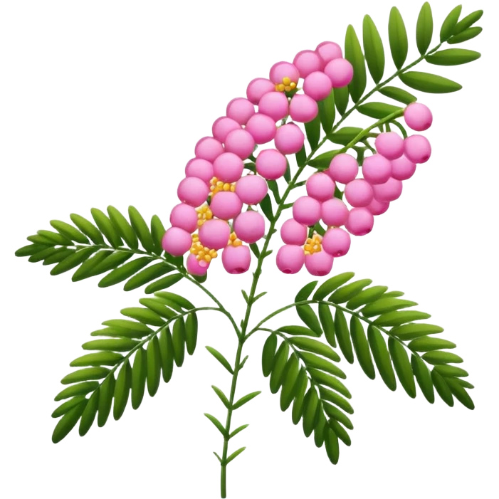 Pink Mimosa with flower  emoji