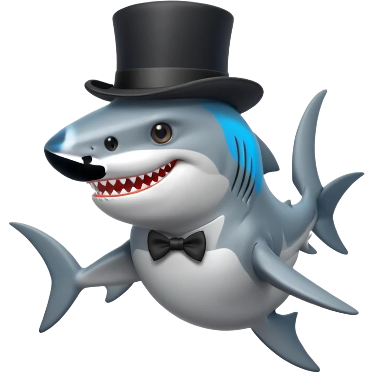 Shark with a top hat emoji