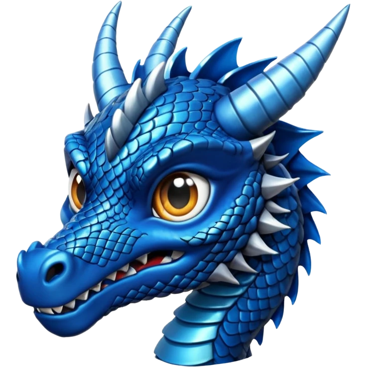 Dragón color negro ojos azules emoji