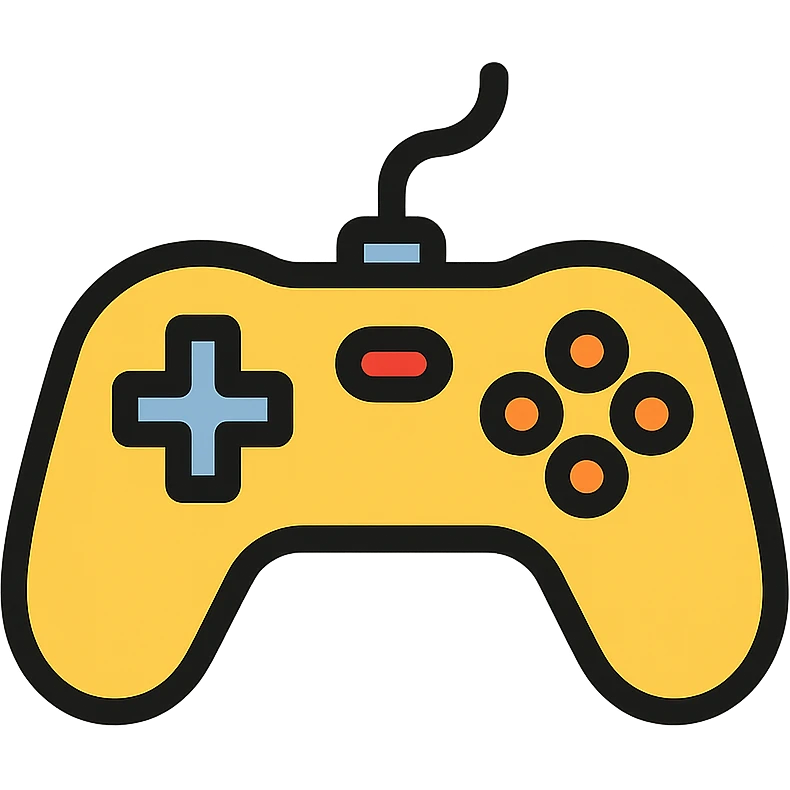 game controller icon with color outline emoji