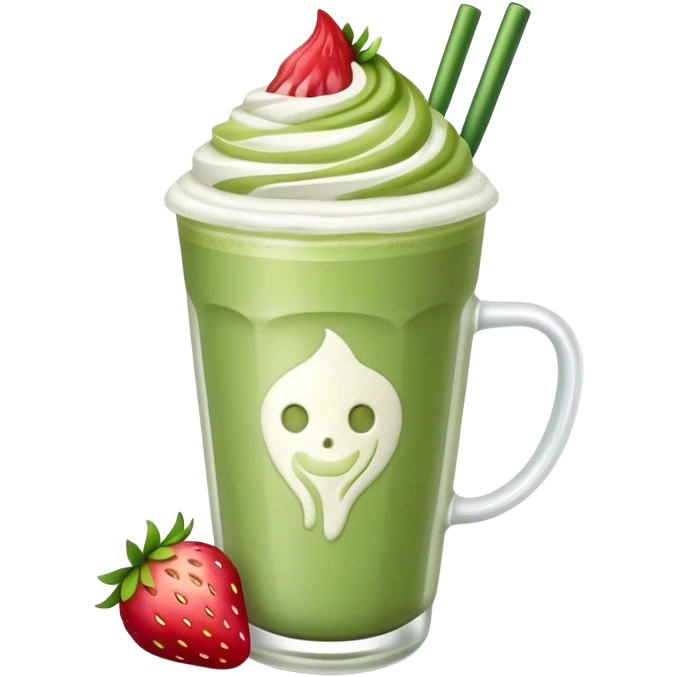 Matcha latte iced strawberry emoji