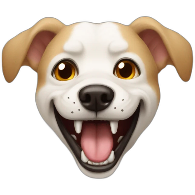 The dog of Remy with two vampire teeth emoji