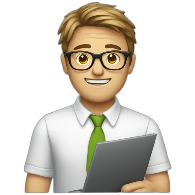 nerdy computer guy with glasses emoji