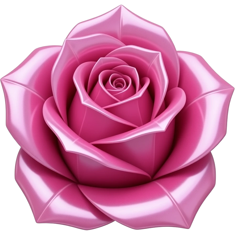 Highly realistic, highly detailed, perfectly shaped Origami hot pink rose, that is made with a very thin layer of shimmering, acrylic opalescent glass that appears glossy, must be colorful, high definition, 600 dpi. emoji
