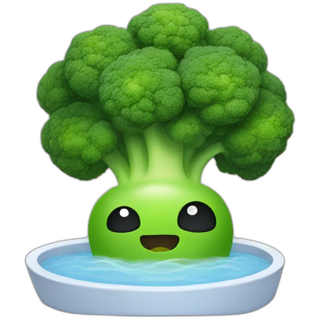Broccoli sitting in a hot tub emoji