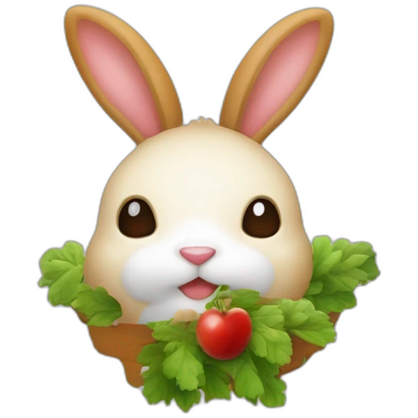 Fretchen und Hase zusammen unter einen kirschbaum emoji