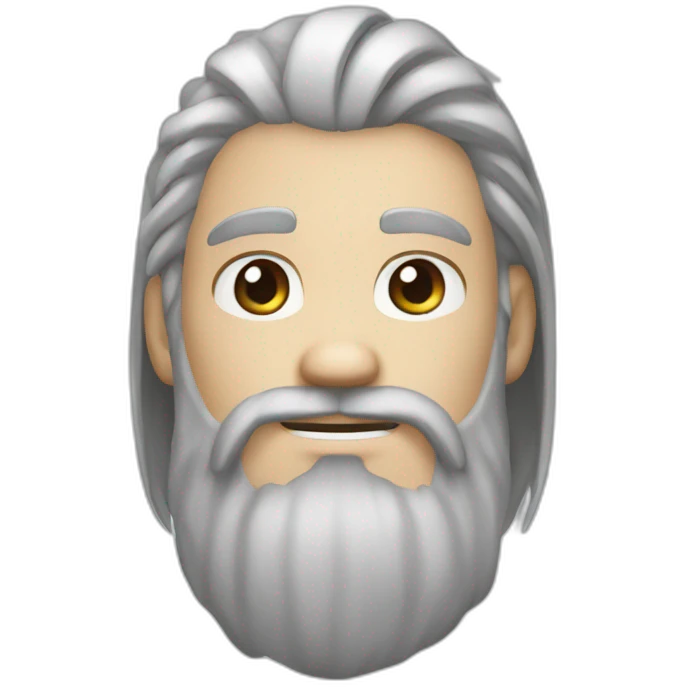 avatar roku long white pony hair and beard  emoji