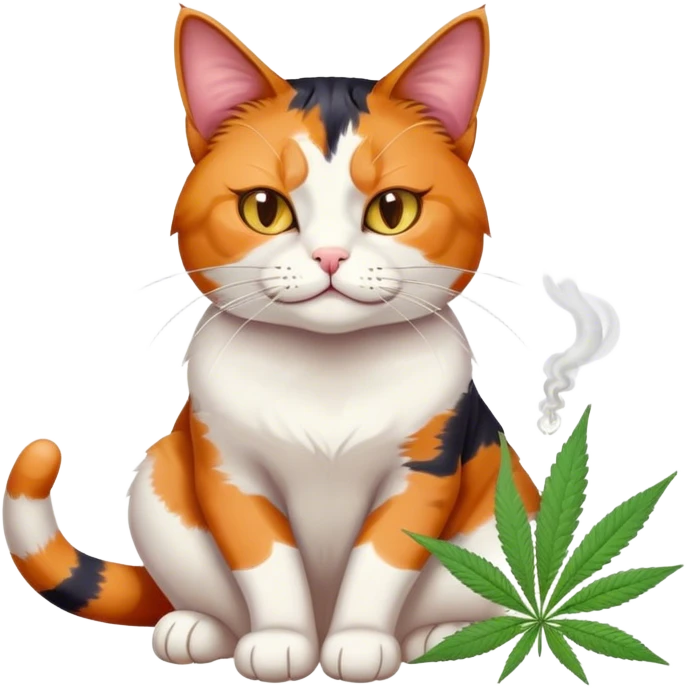 Cat smoking marijuana emoji