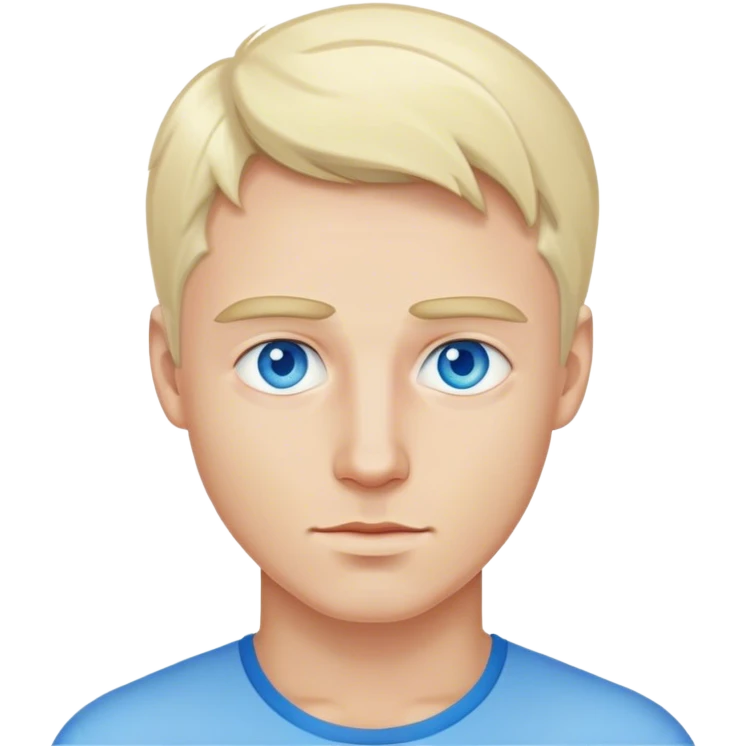 Homme blanc blond aux yeux bleus emoji