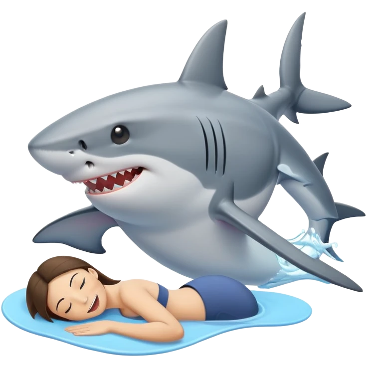  shark getting a massage emoji