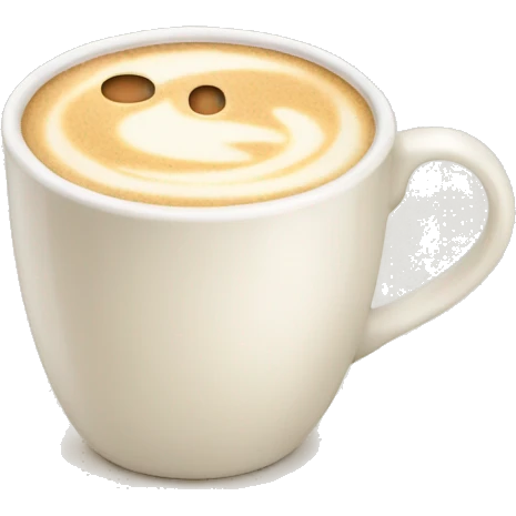 oatmilk latte in a pearl cup emoji