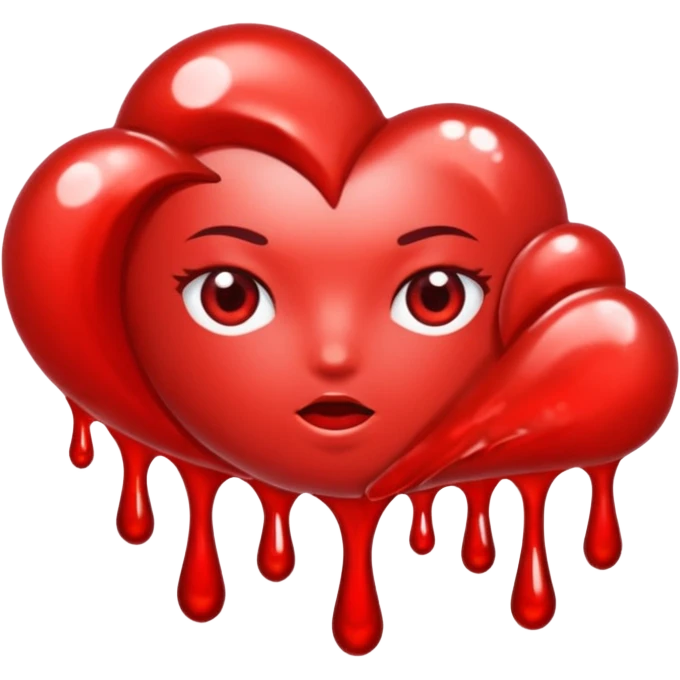 glitter red blood emoji